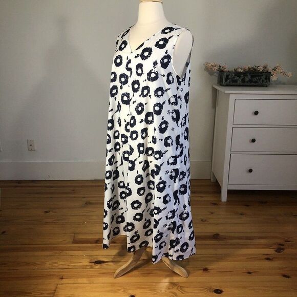 NEW Tendency Lightweight Sleeveless ALine Ankle Length Dress XXL Plus Size White - Picture 3 of 12